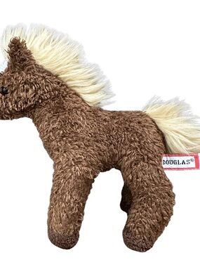 2016 Douglas Cuddle Toy Pony 8" Plush Brown Horse/Pony Tan Mane Farm Soft Lovey